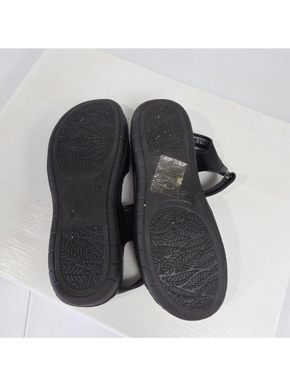 Soft Walker Sandals Womens Size 7.5 Black Slingback Wedge Comfort Shoes - Picture 12 of 12